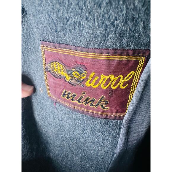 Burton Vintage Grey Charcoal Overcoat Jacket Button Front  Made in England XL - Picture 7 of 10